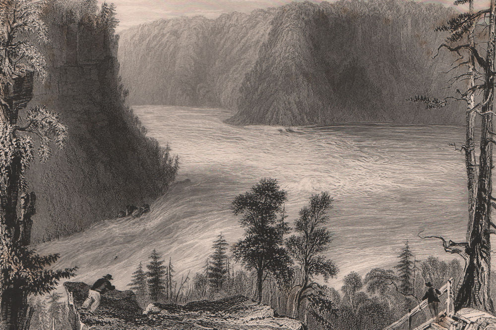CANADA. The Niagara Whirlpool, Niagara Gorge. New York/Ontario. BARTLETT 1842